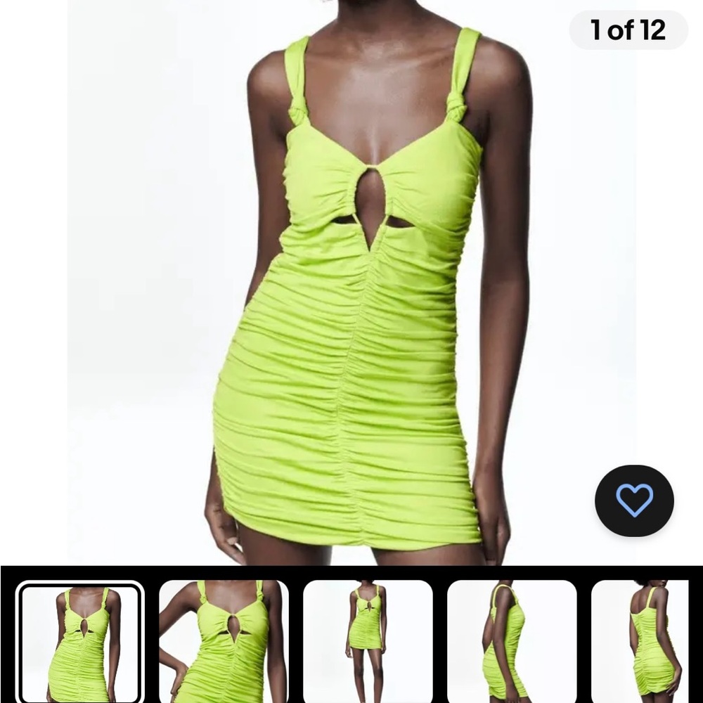 Beach party dress. Neon lime.